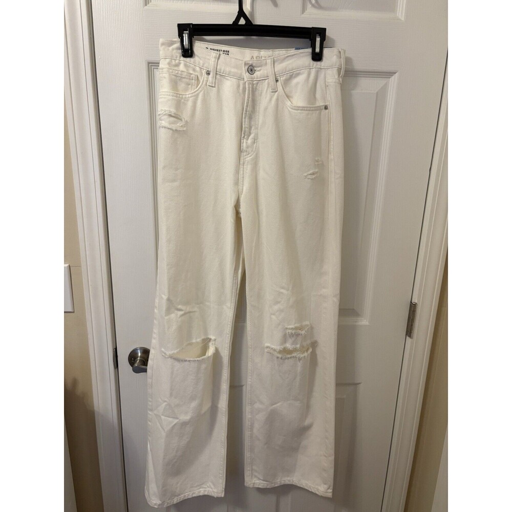 Arizona Highest Rise Wide Leg Skater Jeans Slouchy High & Thigh White Size 9